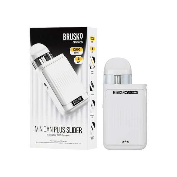 POD-система Brusko Minican      Plus Slider Белый в Сочи