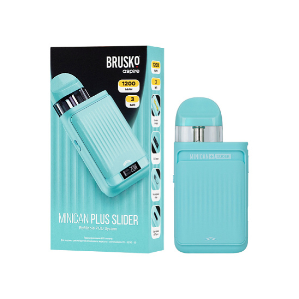 POD-система Brusko Minican      Plus Slider Бирюзовый в Сочи