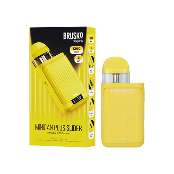 POD-система Brusko Minican      Plus Slider Жёлтый в Сочи
