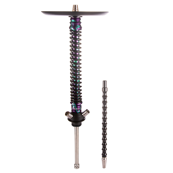 Кальян Mamay Customs Coilover Большой  Пурпурный/бирюзовый Сплеш Чёрный в Сочи