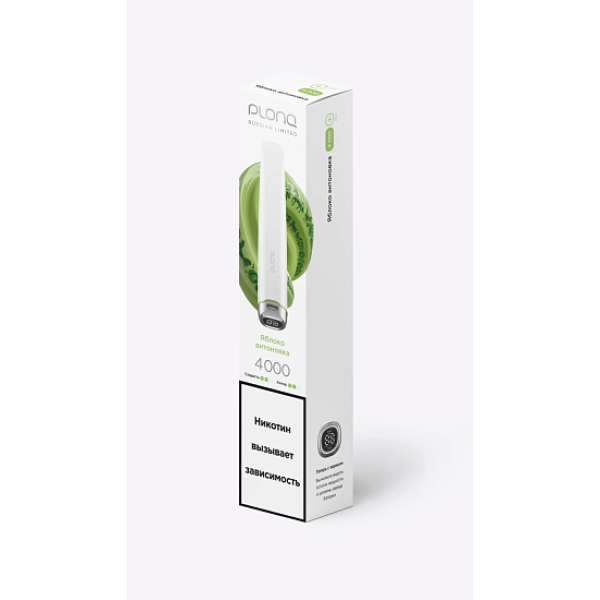 Электронная сигарета Plonq Plus Pro  Яблоко Антоновка 4000 затяжек в Сочи