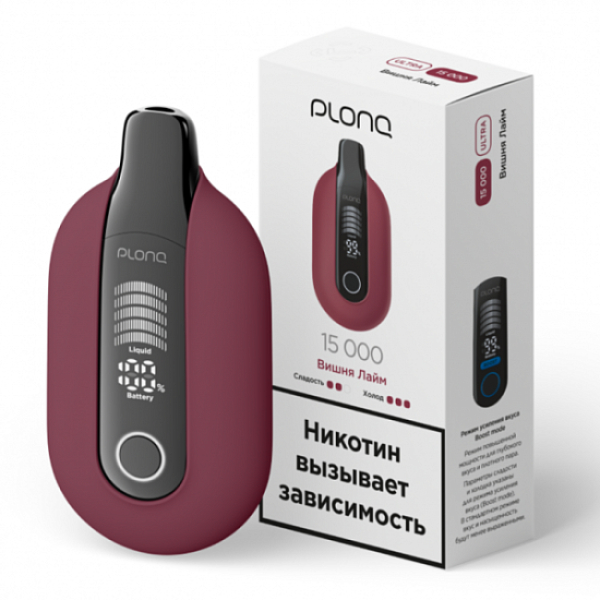 Электронная сигарета Plonq Ultra Вишня Лайм 12000 затяжек в Сочи
